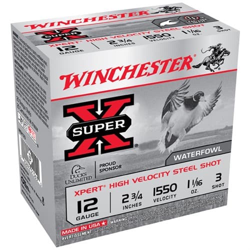 Winchester Super-X Xpert Hi-Velocity Steel 12 Gauge 1 1/16 Ounce 3 Shot 25 Rounds