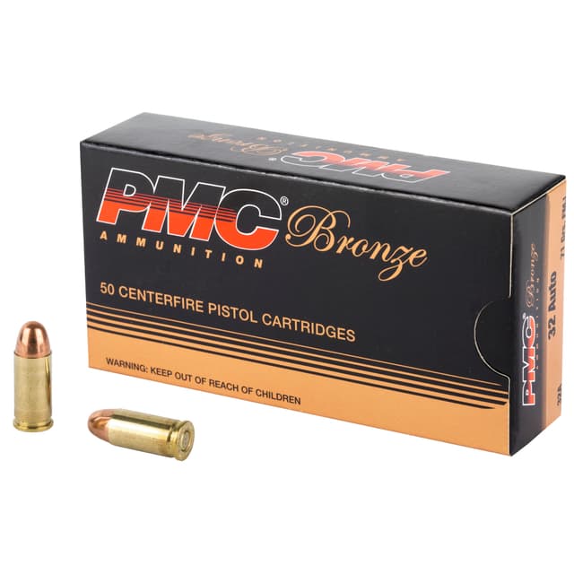 PMC Bronze .32 ACP Handgun Ammo - 71 Grain | FMJ | 50rd Box