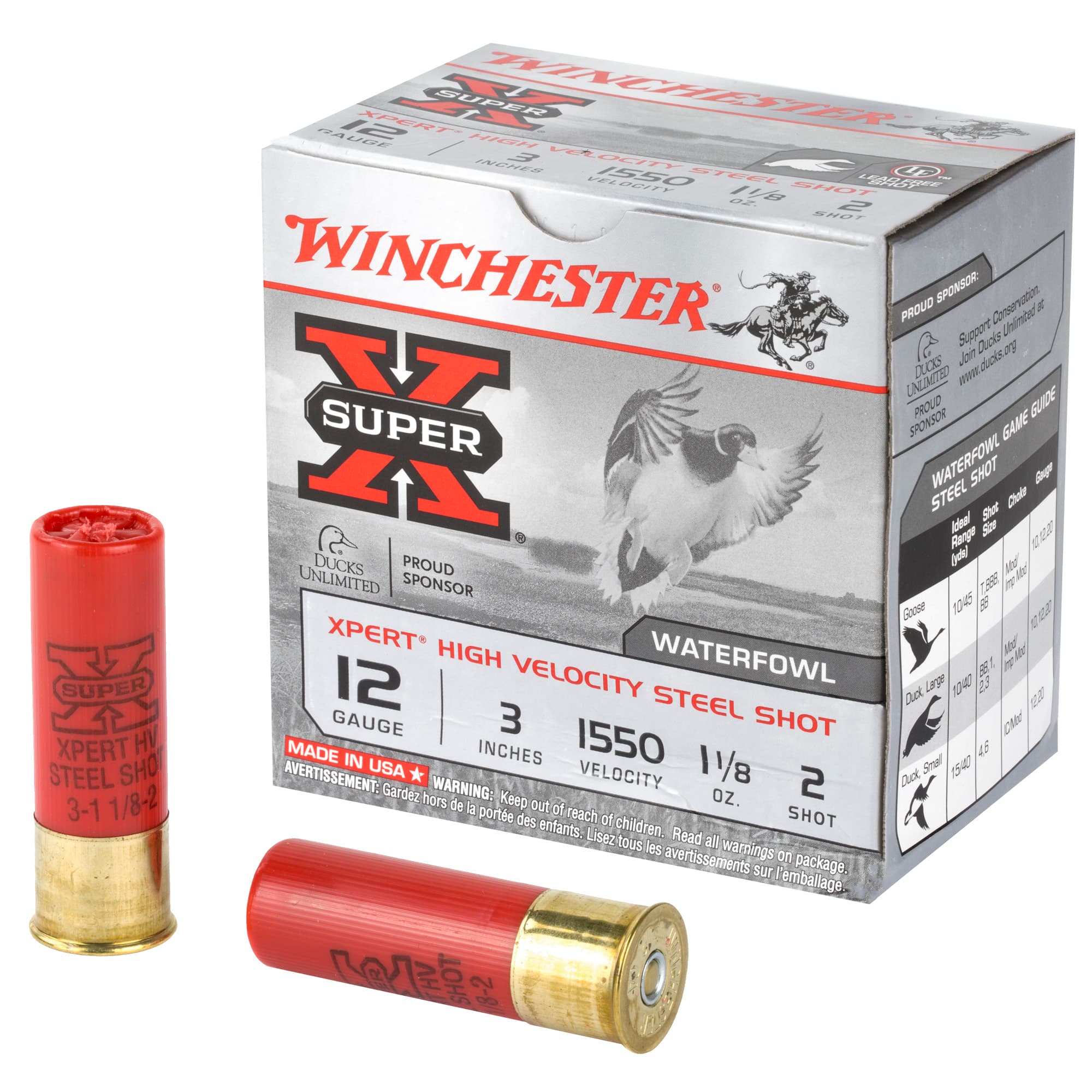 Winchester Xpert Hi-Velocity Steel 12 Gauge High Velocity Steel Shot 1 1/8 oz 25 Rounds