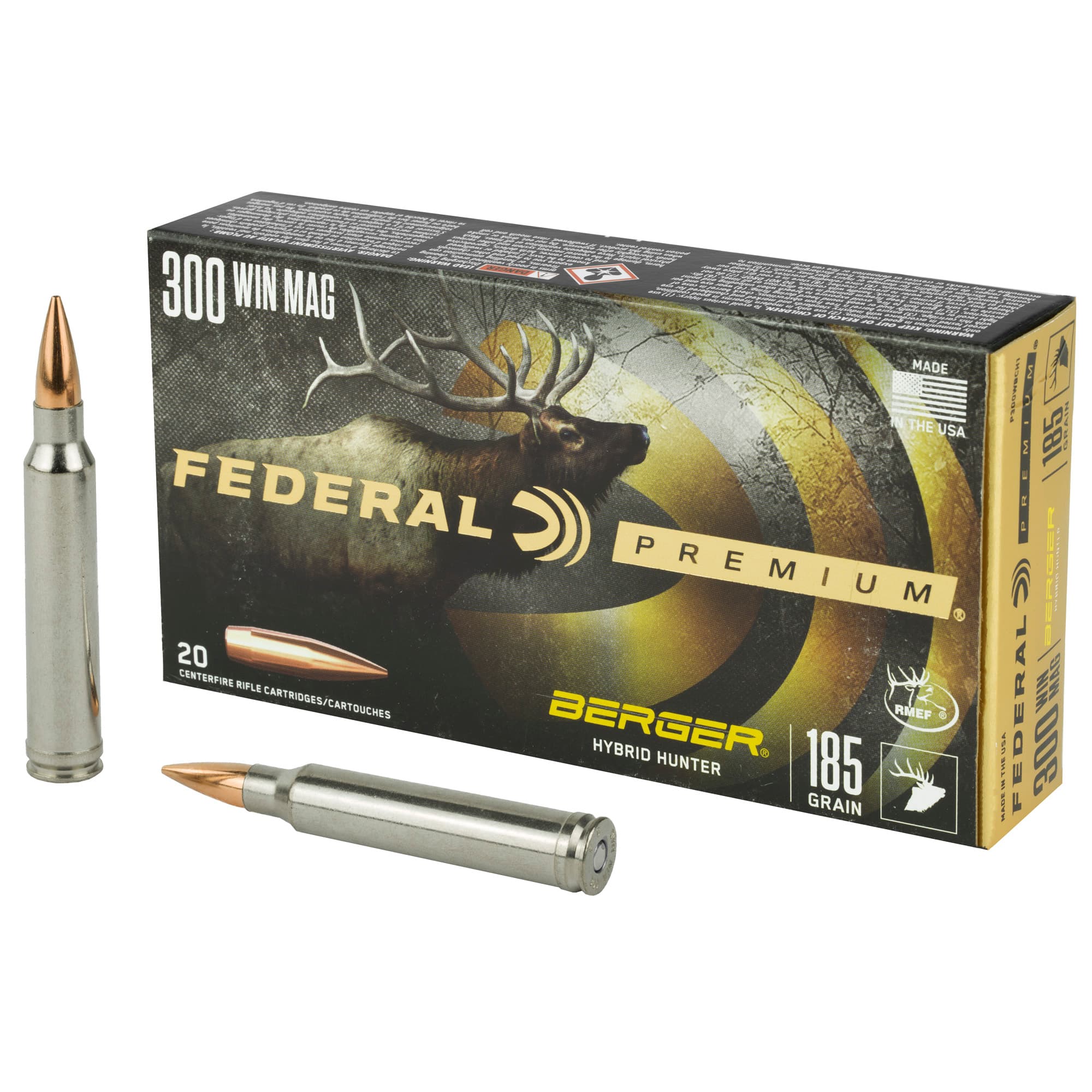 Federal Premium Berger Hybrid Hunter 300 Winchester Magnum 185 Grain 20 Rounds