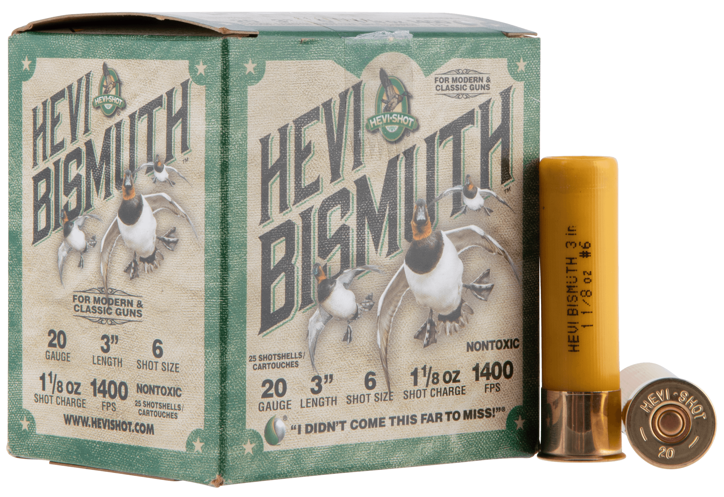 Hevi Shot Bismuth Shotgun Ammo 20 ga. 3 in. 1 1/8 oz. 6 Shot 25 rd.