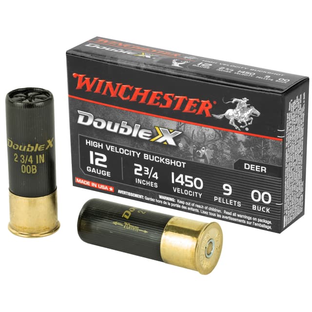 Winchester Double X 12 Gauge 00 Buckshot Copper Plated 9 Pellets 5 Rounds