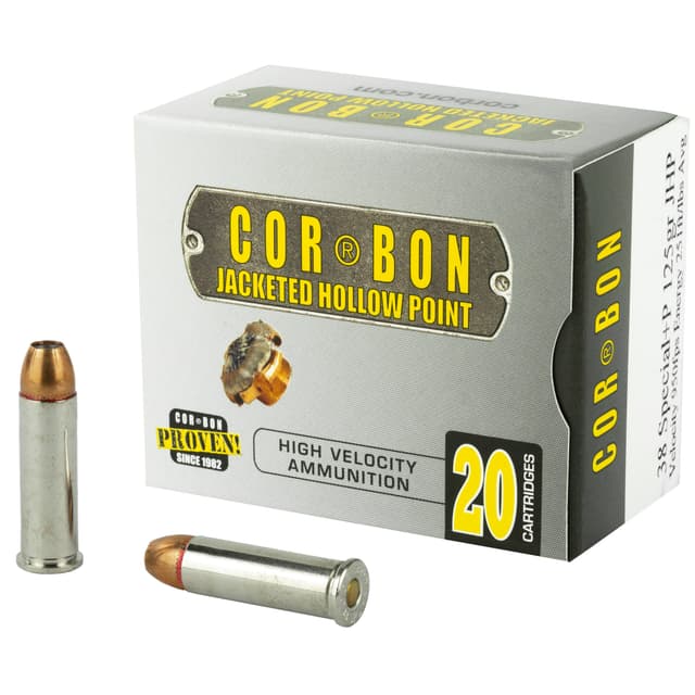 Corbon Self-Defense JHP Handgun Ammunition .38 Spl (+P) 125 gr JHP 1125 fps 20/box