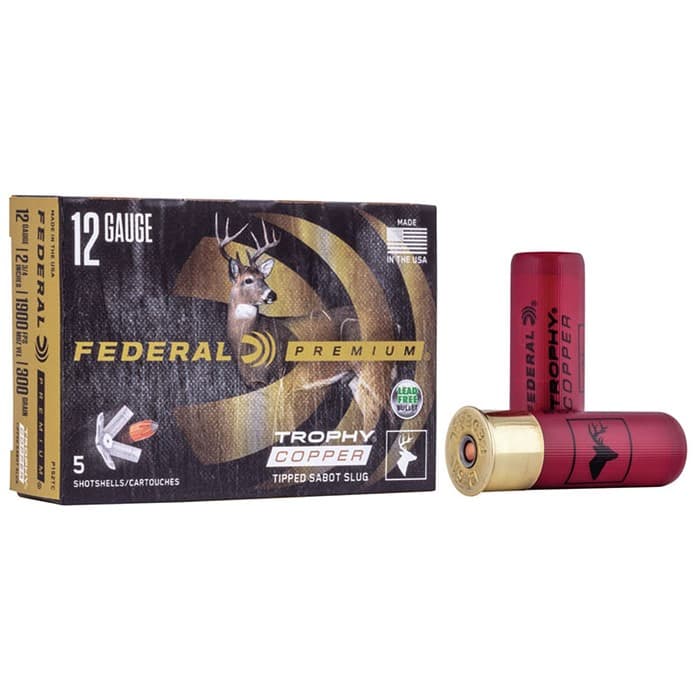 Federal Premium Vital-Shok 12 Gauge Trophy Copper Sabot Slug 300 Grain 5 Rounds