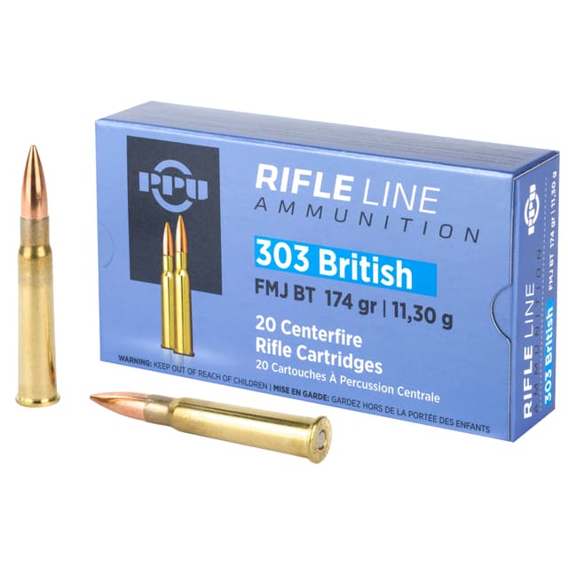PPU PP303F Standard Rifle 303British 174gr Full Metal Jacket Boat Tail 20 Per Box/10 Case