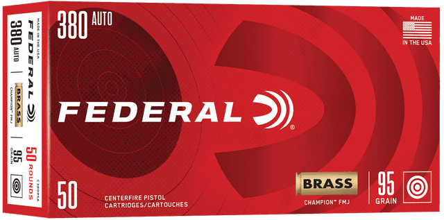 Federal Champion 380 ACP Full Metal Jacket 95 Grain 50 Rounds