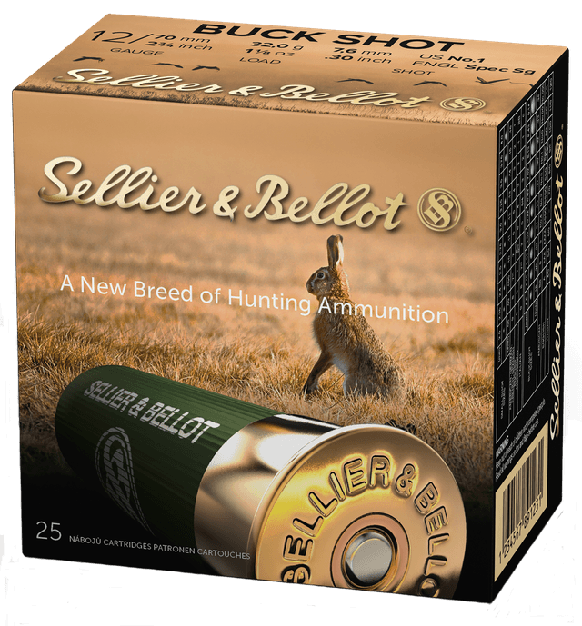 Sellier & Bellot SB12BSF 12 Gauge Buckshot 1 1/8 Ounce 25 Rounds