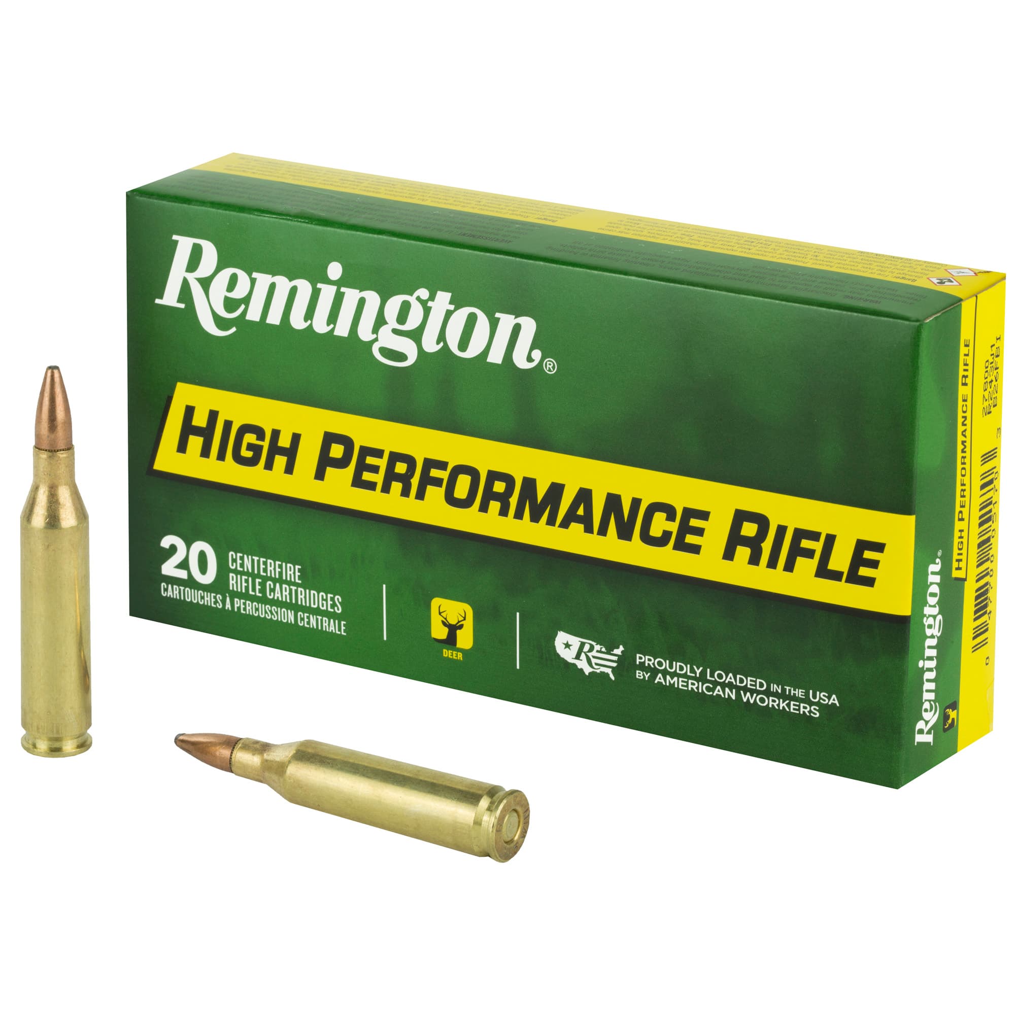 Remington High Performance Rifle Ammo 243 Winchester Pointed Soft Point 80 Grain 20 Rounds