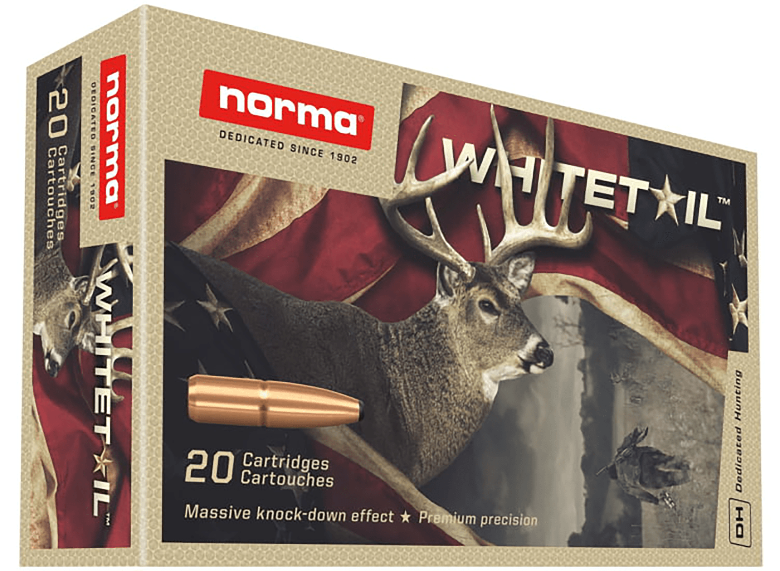 Norma Ammunition 20171512 Dedicated Hunting Whitetail 7mmRemMag 150gr Pointed Soft Point 20 Rounds