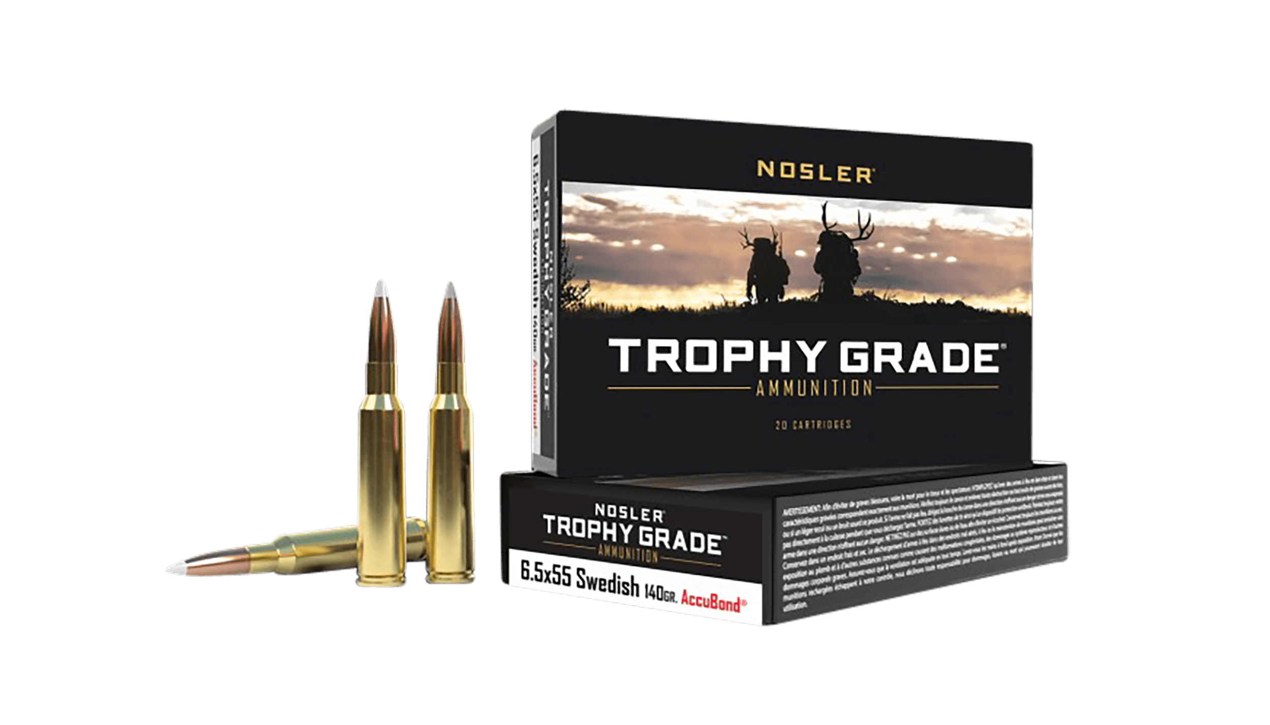 Nosler Trophy Grade 6.5x55 Mauser AccuBond Soft Point 140 Grain 20 Rounds