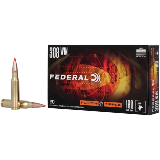 Federal, Fusion, 308 Winchester, Bonded Soft Point, 180 Grain, 20 Rounds