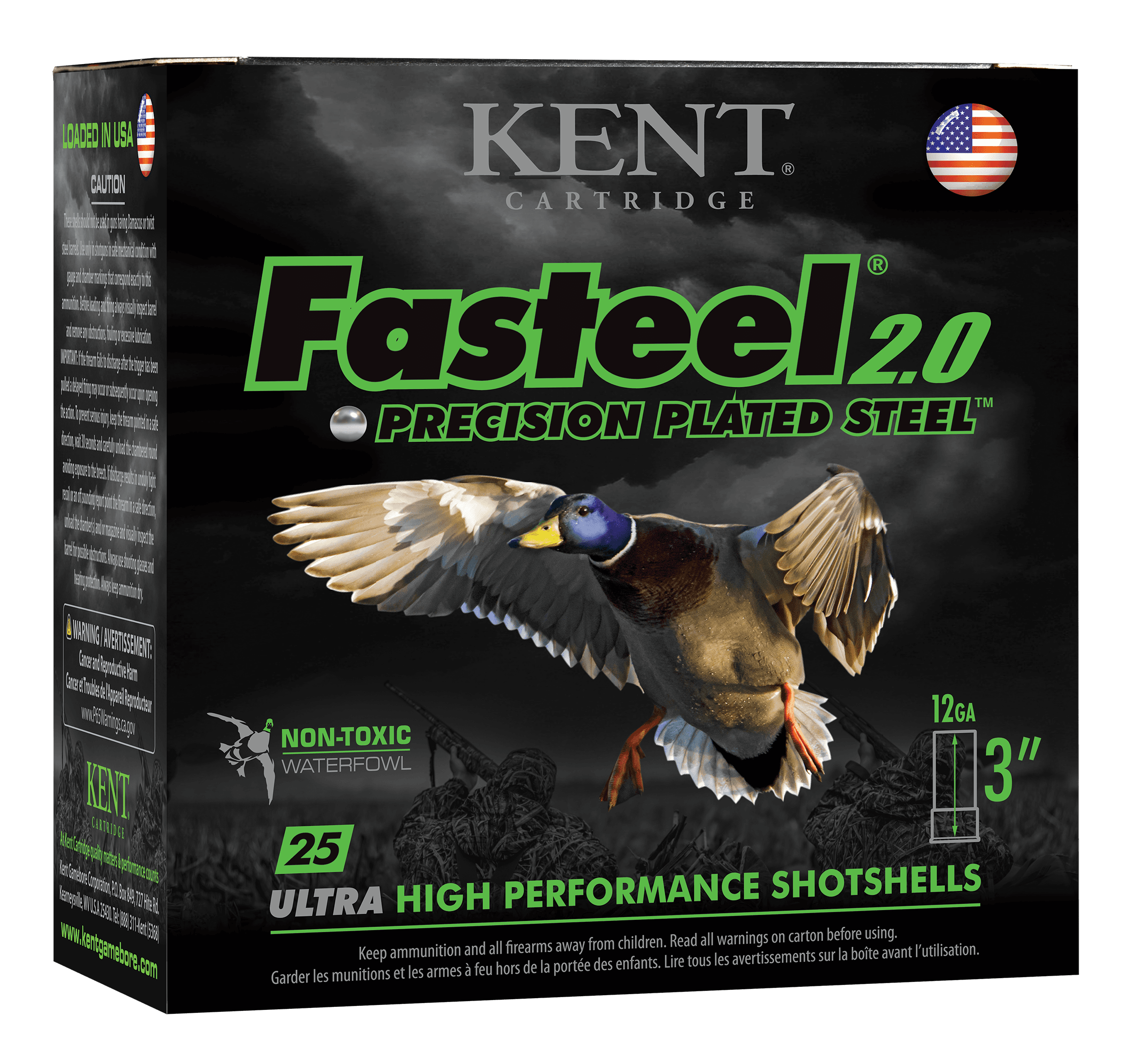 Kent Fasteel 2.0 Precision Plated Steel Load 12 ga. 3 in. 1 1/4 oz. 1 Shot 25 rd.
