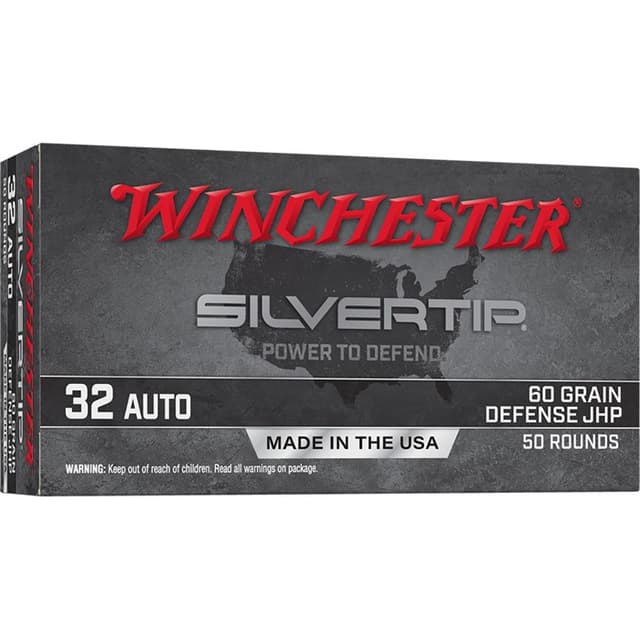 Winchester Silvertip 32 ACP Jacketed Hollow Point 60 Grain 50 Rounds