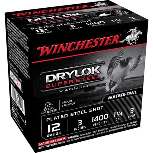 Winchester Drylok Super Steel Magnum 12 Gauge Non-Toxic Shot 1 1/4 Ounce 25 Rounds