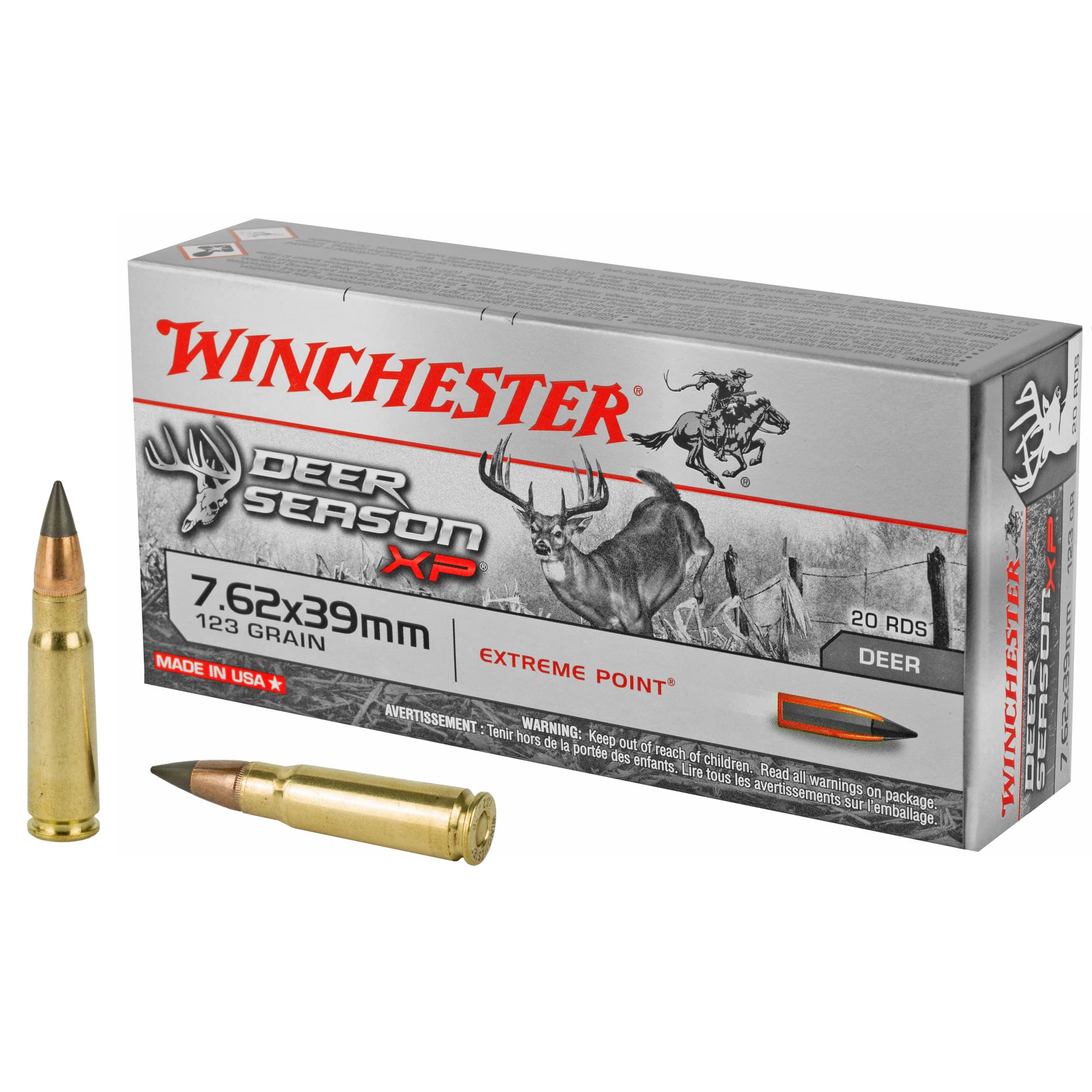 Winchester Deer Season Xp 7.62x39mm Extreme Point 123 Grain 20 Rounds