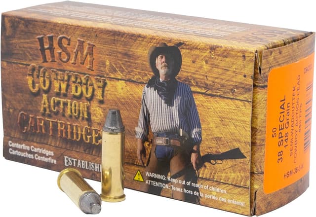 HSM 383N Cowboy Action 38 Special 148 gr Semi Wadcutter 50 Per Box/ 10 Case