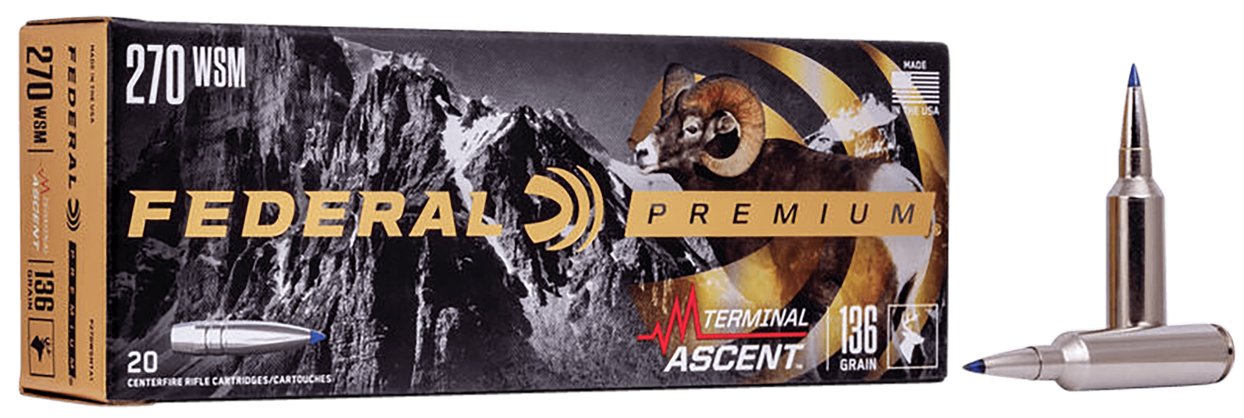 Federal Premium Terminal Ascent 270 WSM 136 Grain 20 Rounds