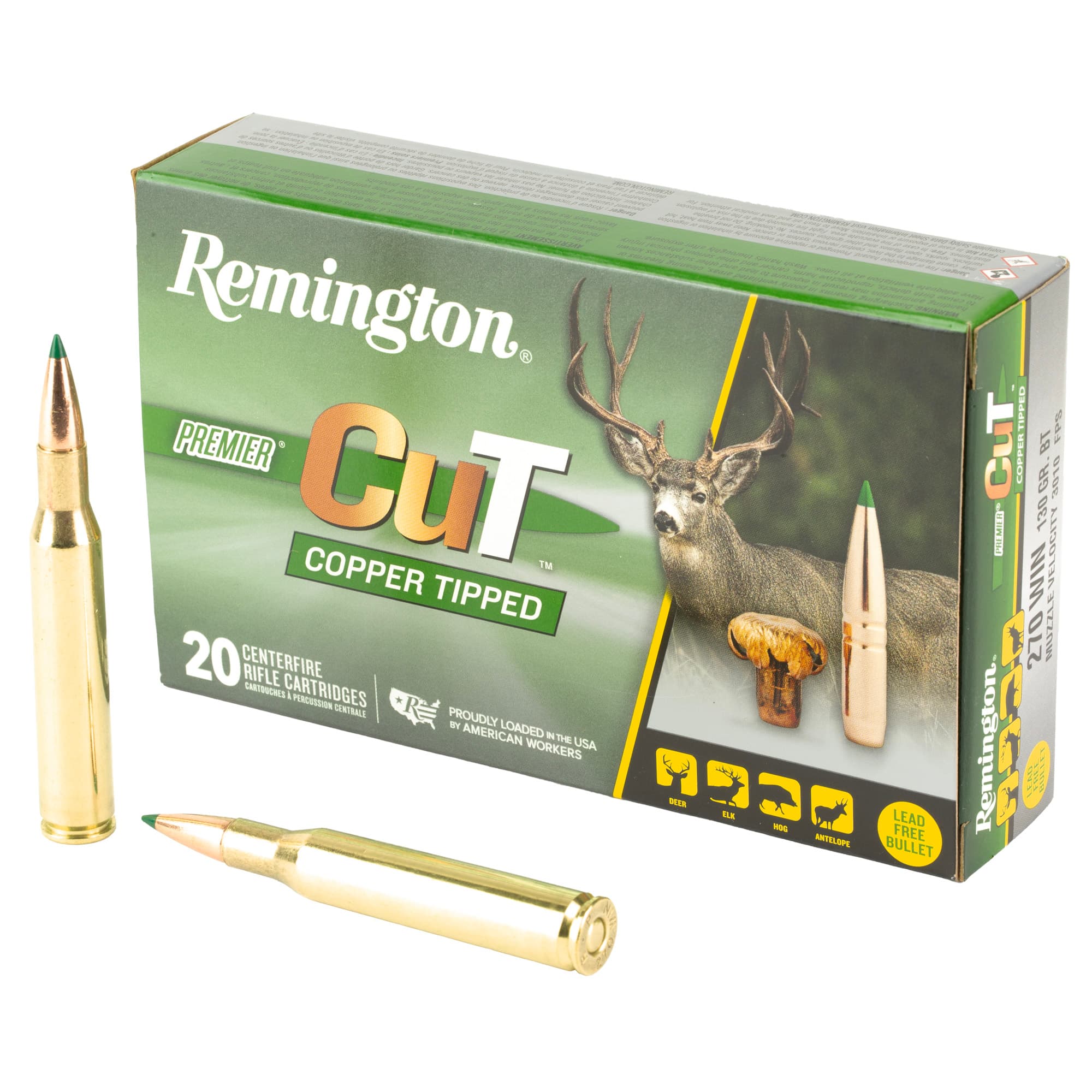 Remington Premier Cut 270 Winchester Copper 130 Grain 20 Rounds