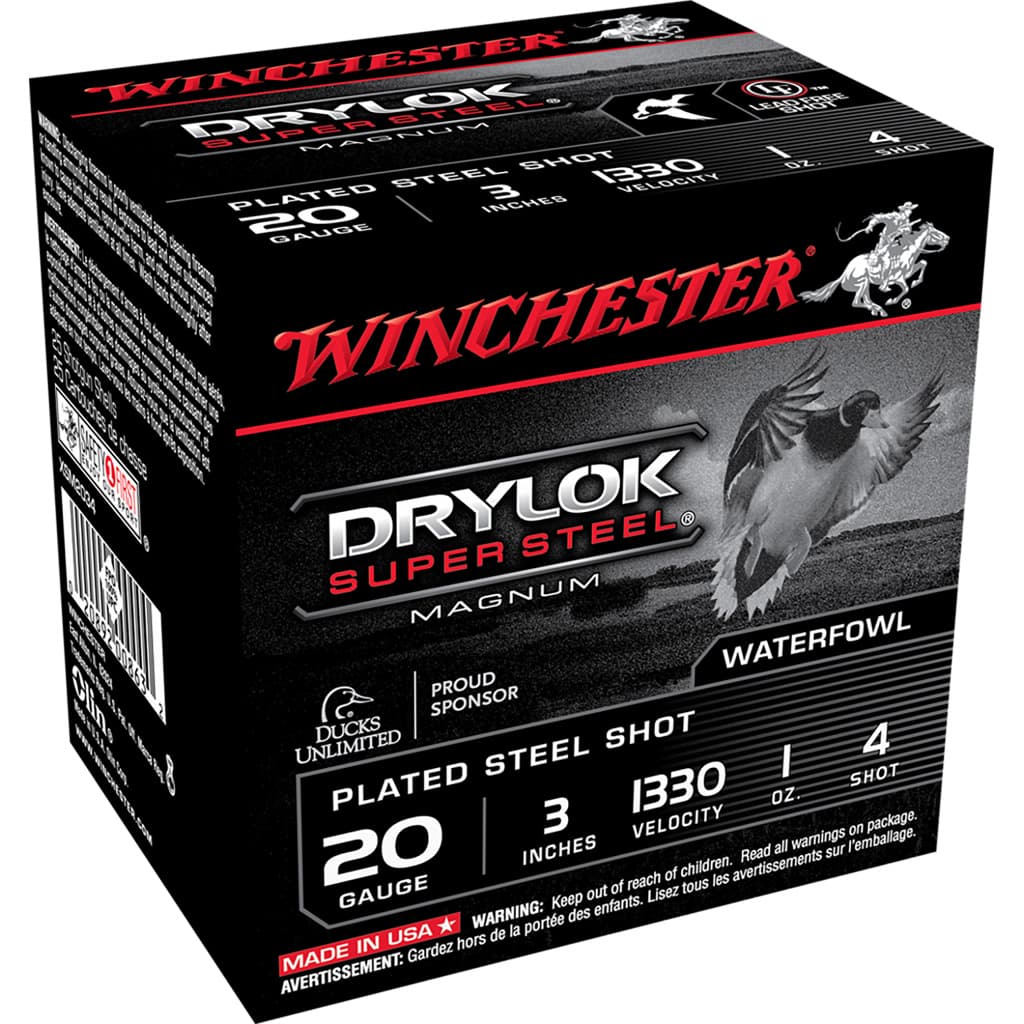 Winchester Drylok Magnum 20 Gauge Plated Load 1 Ounce 4 Shot 25 Rounds