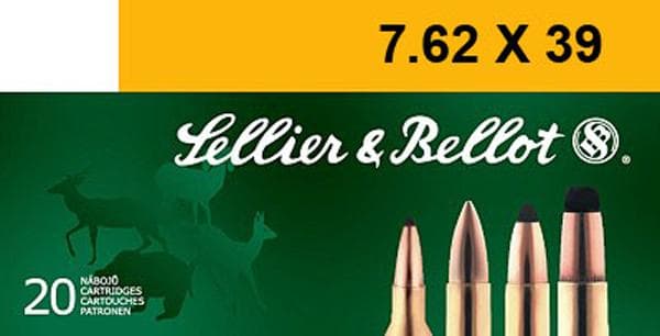 Sellier & Bellot Rifle Ammunition 7.62x39mm Full Metal Jacket 123 Grain 20 Rounds