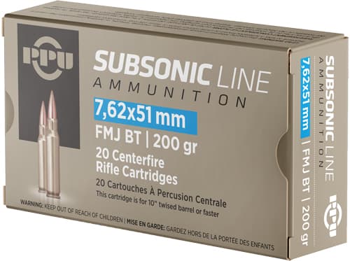 Prvi Partisan PPU PPS762 7.62x51mm NATO Full Metal Jacket 200 Grain 20 Rounds