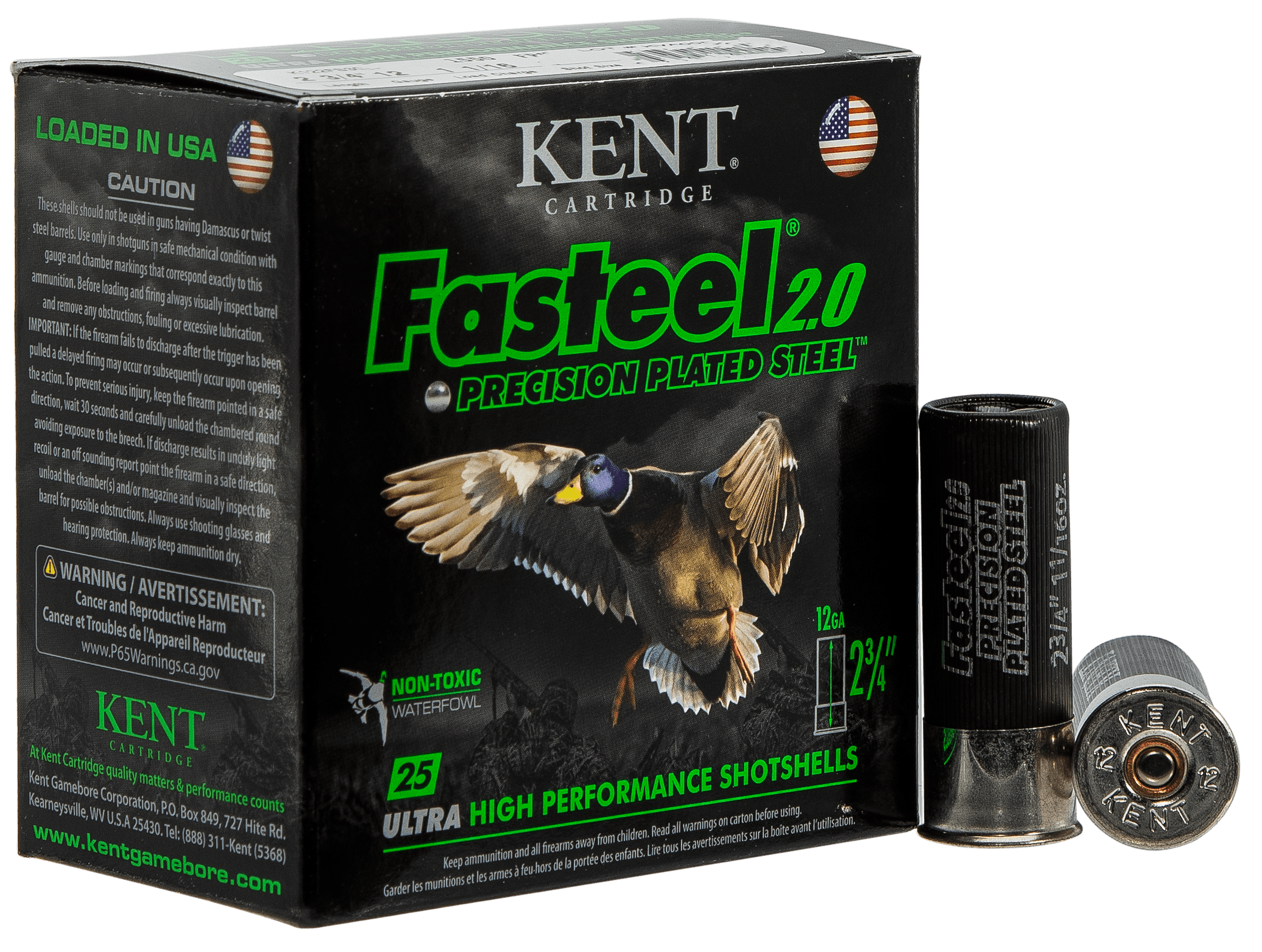 Kent Fasteel 2.0 Precision Plated Steel Load 12 ga. 2.75 in. 1 1/16 oz. 3 Shot 25 rd.