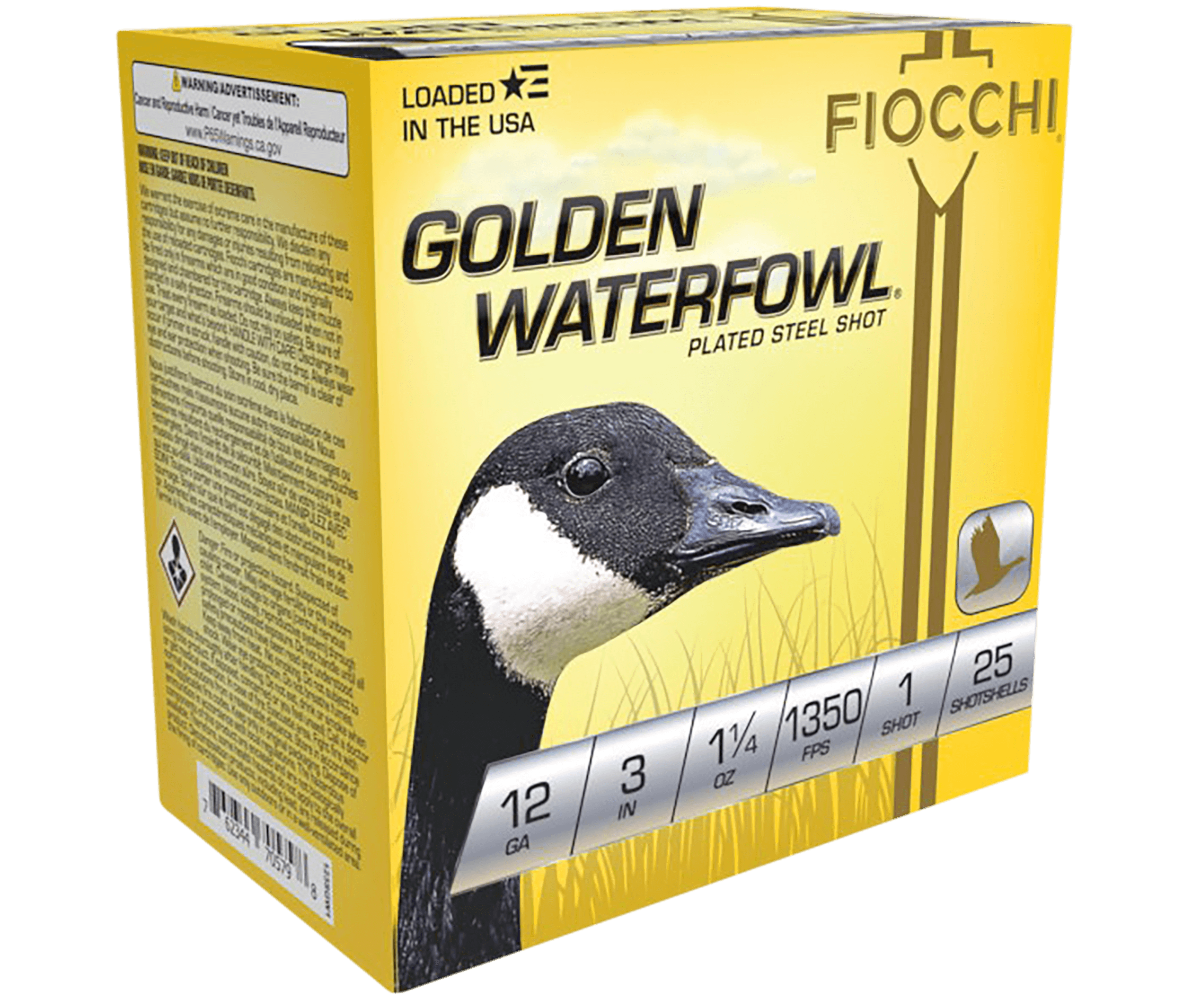 Fiocchi Golden Waterfowl 12 Gauge Steel Shot 1 1/4 oz 25 Rounds