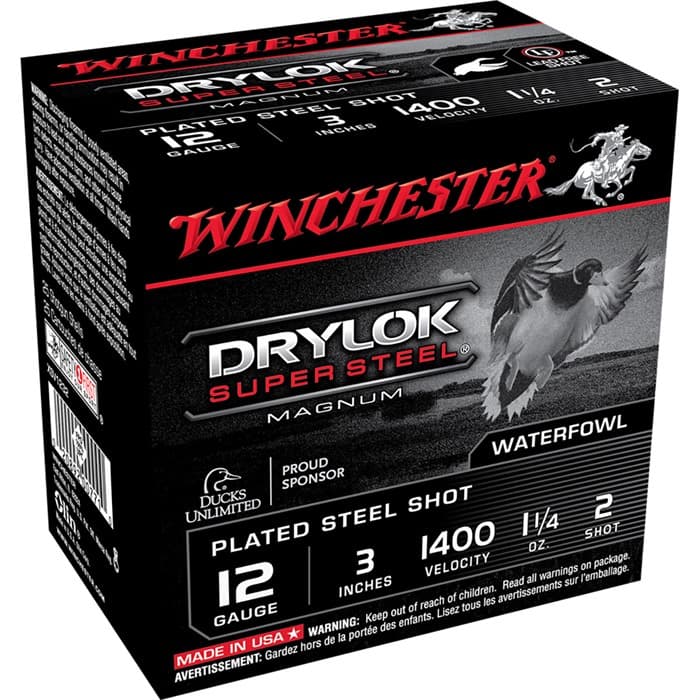 Winchester Drylok Super Steel Magnum 12 Gauge 1 1/4 Ounce 2 Shot 25 Rounds