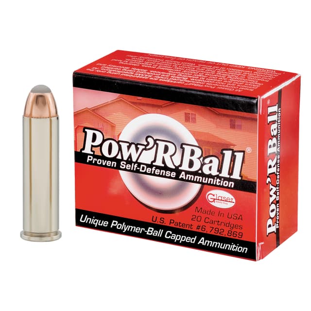Glaser Pow'RBall Handgun Ammunition .357 Mag 100 gr JHP 1450 fps 20/box