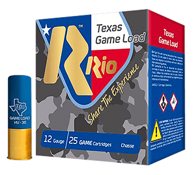 Rio Ammunition TGHV368TX Texas Game Load High Velocity 12 Gauge 2.75" 1 1/4 oz 8 Shot 25 Rounds