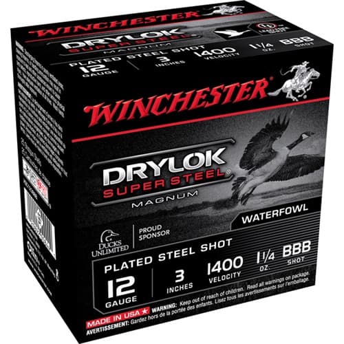 Winchester Drylok Magnum 12 Gauge BBB Shot 1 1/4 Ounce 25 Rounds