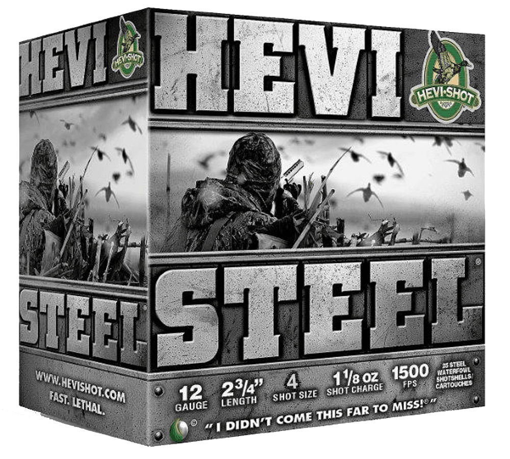 HEVI-Shot HS61224 HEVI-Steel 12Gauge 2.75" 1 1/8oz 4Shot 25 Rounds