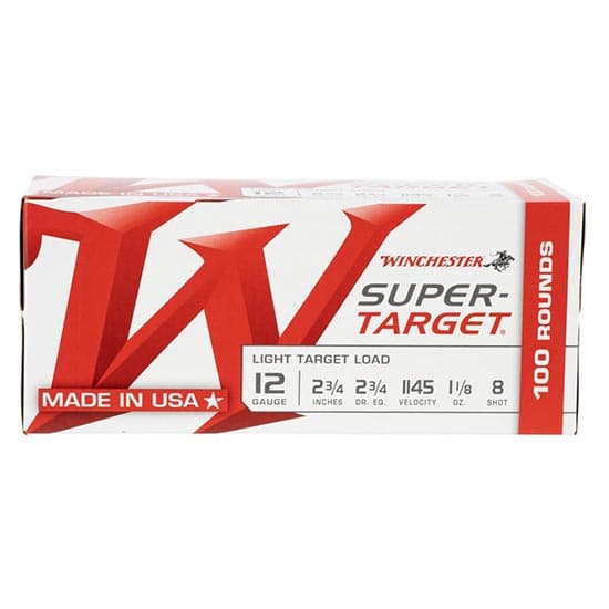 Winchester Super-Target 12 Gauge 1 1/8 Grain 8 Shot 100 Rounds