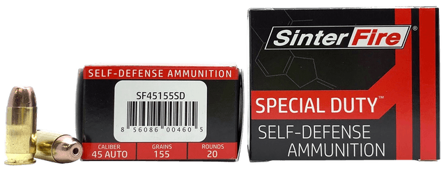Sinterfire Special Duty Pistol Ammo 45 ACP 155 gr. HP 20 rd.