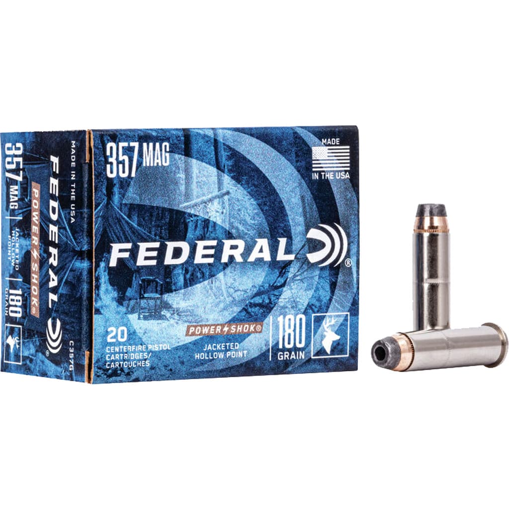 Federal Power-Shok 357 Magnum Jacketed Hollow Point 180 Grain 20 Rounds