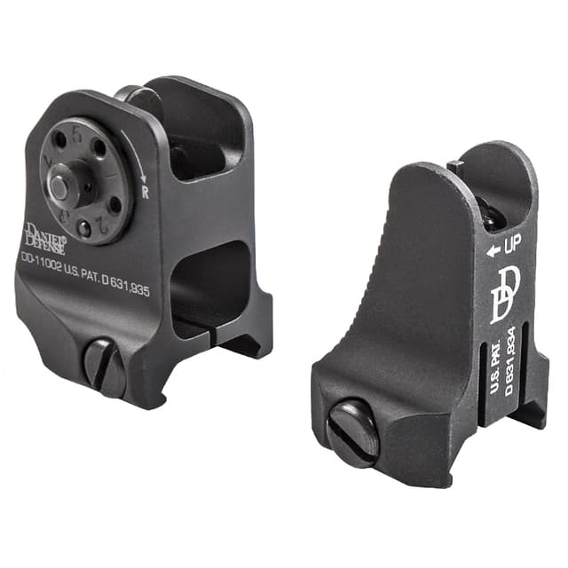 Daniel Defense 1908809116 AR-15 Iron Sight Set Black Hardcoat Anodized Fixed Front & Rear Sight