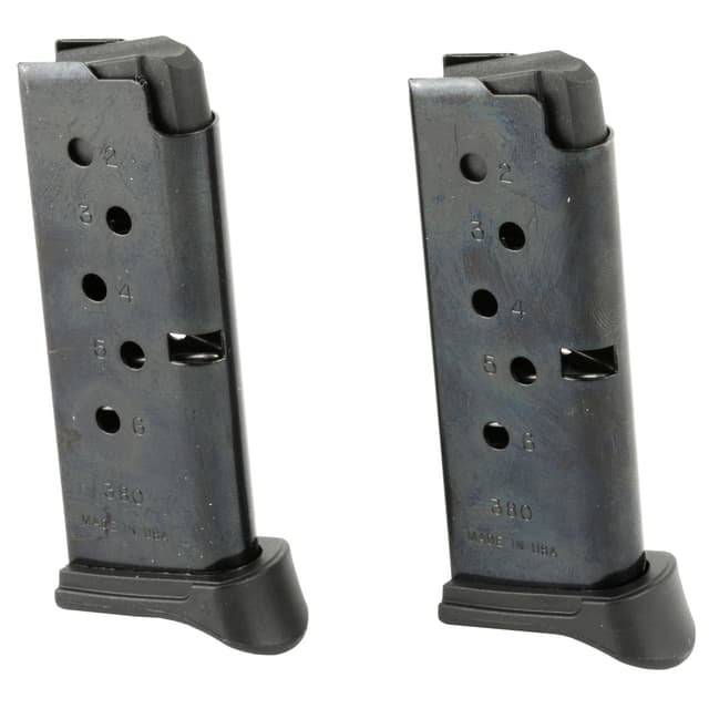 Ruger Blued Steel .380 Acp 2 Pack Extended Floorplate Fit Lcp