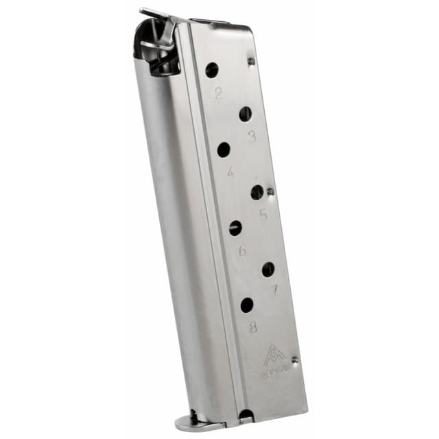 Mec-Gar 1911 40S&W 8 Round Nickel Magazine for 1911 Pistols