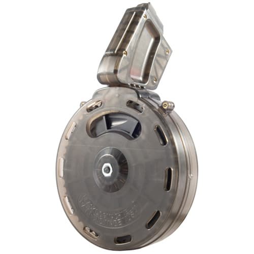 Black Dog Machine AR-15 Drum Magazine 22LR 50-Round Polymer Smoke Gray