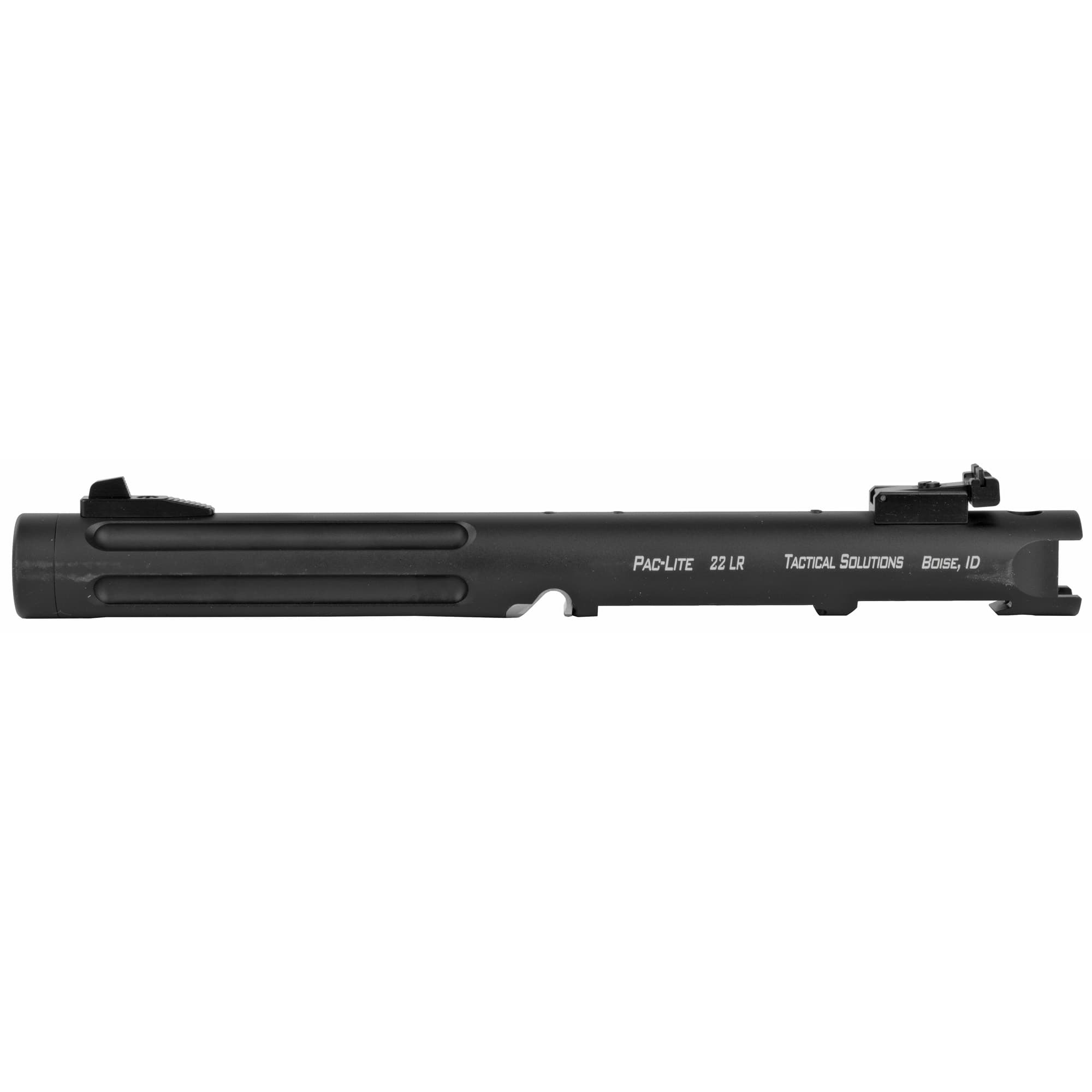Tactical Solutions PLIV6TEMBRF Pac-Lite Barrel 22 LR 6" Threaded & Fluted, Drilled & Tapped, Adj. Sights, Black Anodized for Ruger Mark IV & IV 22/45