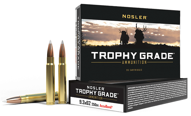 Nosler Trophy Grade 9.3x62 Mauser Nosler Accubond 250 Grain 20 Rounds