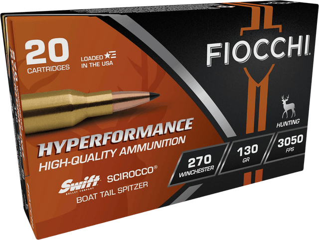 Fiocchi Swift Scirocco II Bonded 270 Winchester 130 Grain 20 Rounds