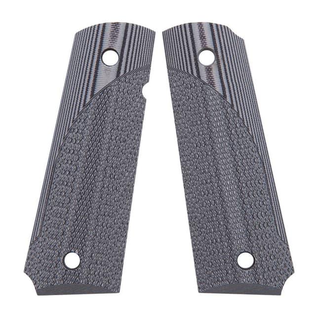 Pachmayr Tactical Grip Checkered Black Gray G10 Panels for 1911
