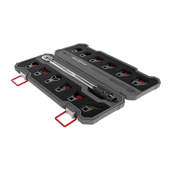 Real Avid AVMF13WS Master -Fit 13 Piece Crowfoot Wrench Set Gray/Red AR-Platform Heavy Duty Torque Wrench Handle 13 Pieces