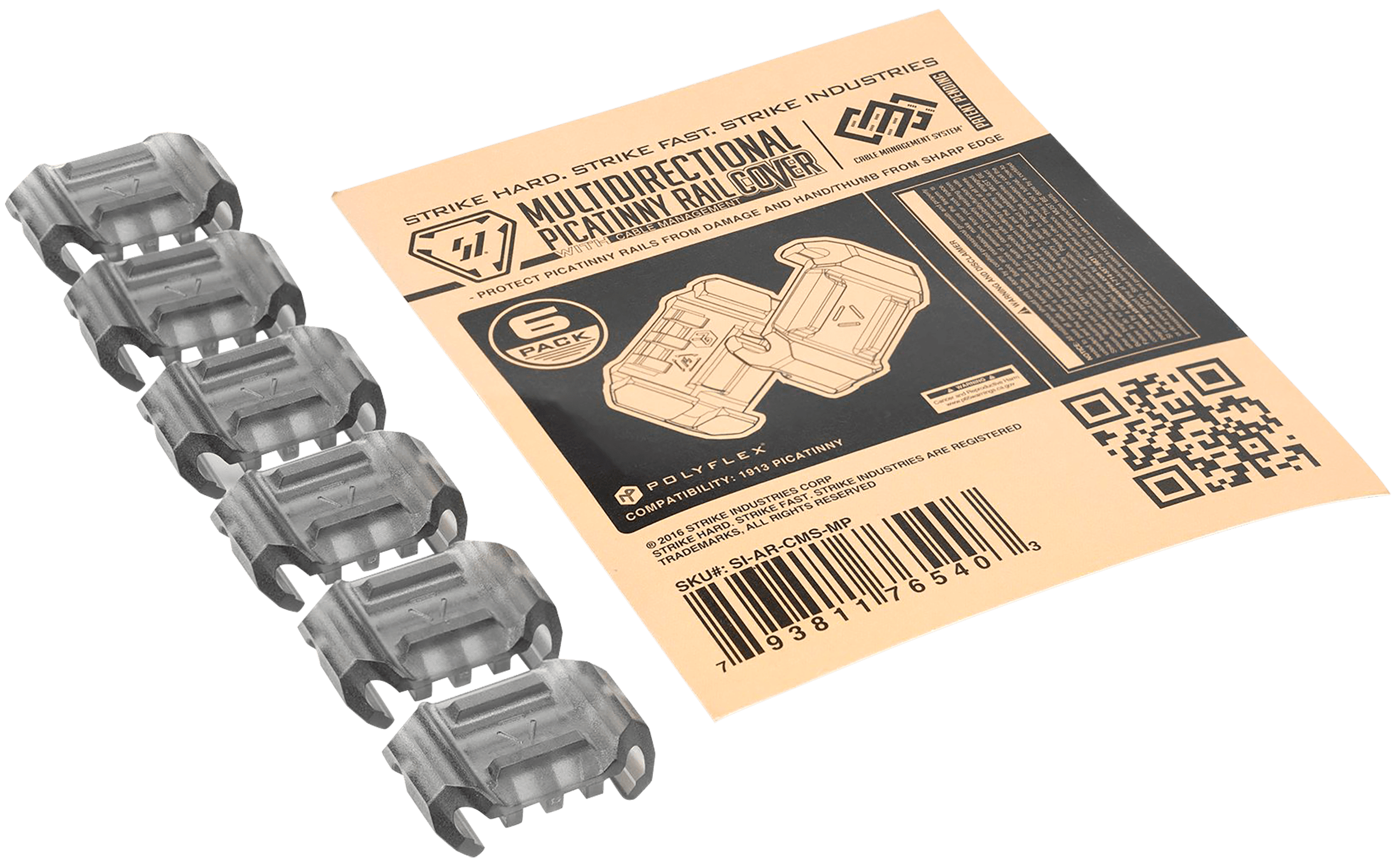 Strike Industries ARCMSMP Multidimensional Picatinny Rail Cover Clear Smoke PolyFlex