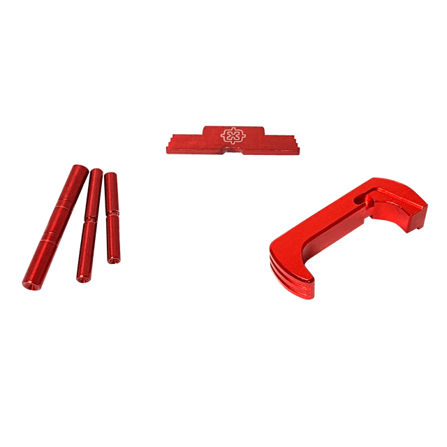 Cross Armory Extended 3 Piece Kit for Glock Gen5 17 19 26 34 Red Aluminum Steel