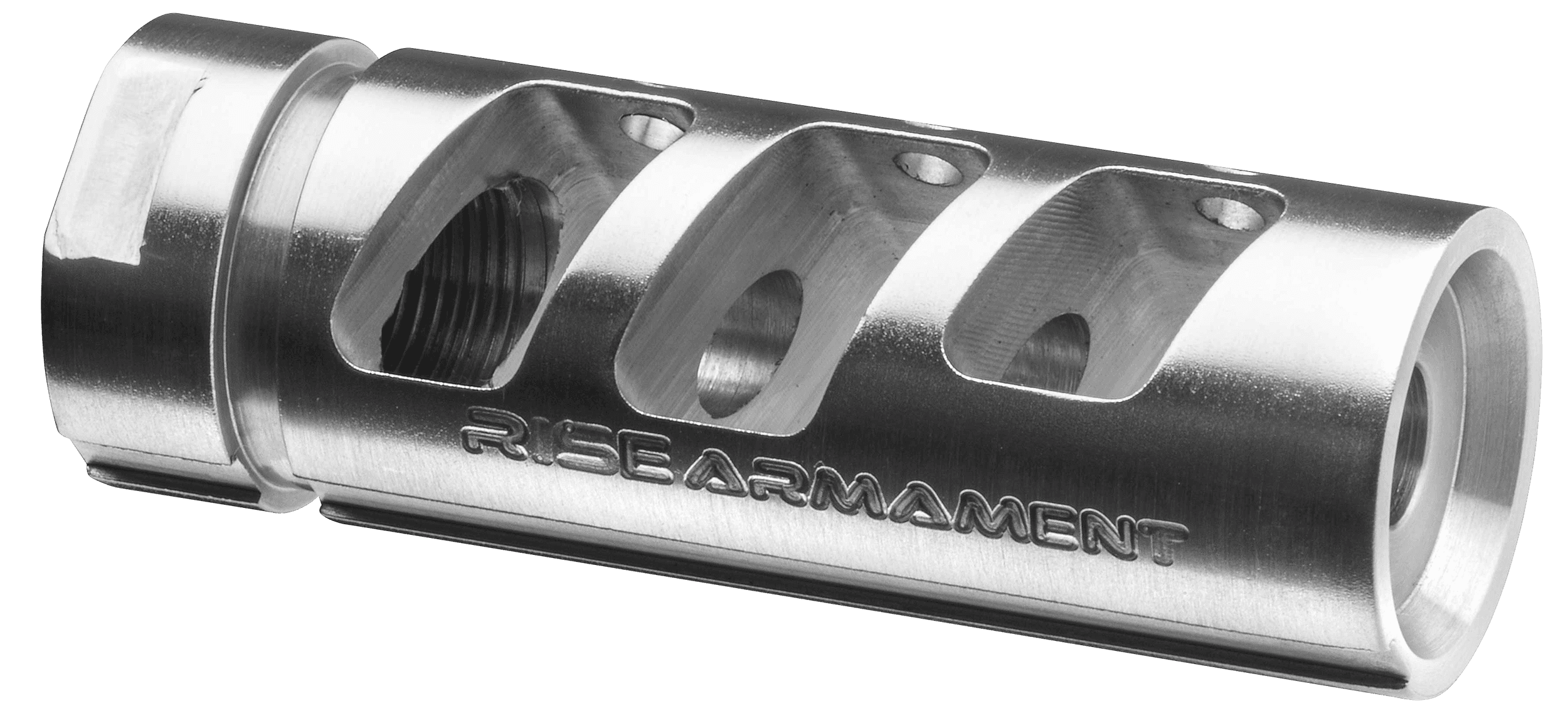 Rise Armament RA701308SLVR Silver Stainless 7.62x51 AR Compensator 5/8-24