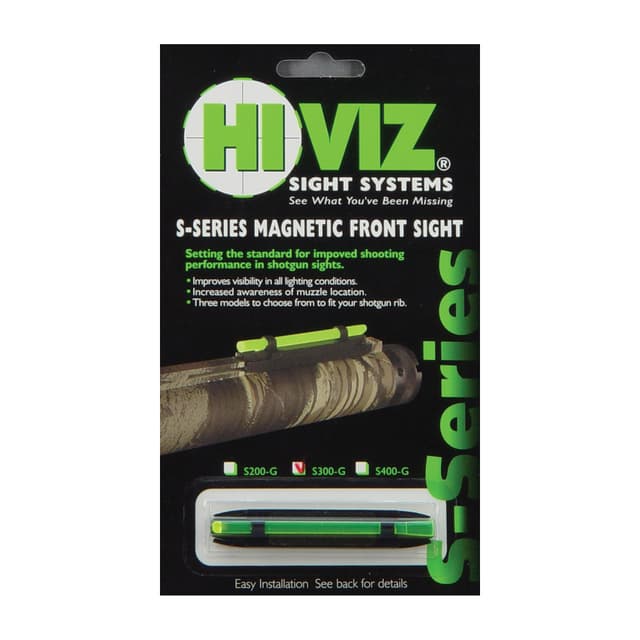 Hiviz Narrow Magnetic Shotgun Sight for Shotgun Rib 7/32 to 5/16 Green S300G