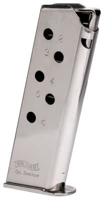 Walther Arms PPK 6rd 380 ACP Stainless Steel Magazine Compatible with PPK Pistol