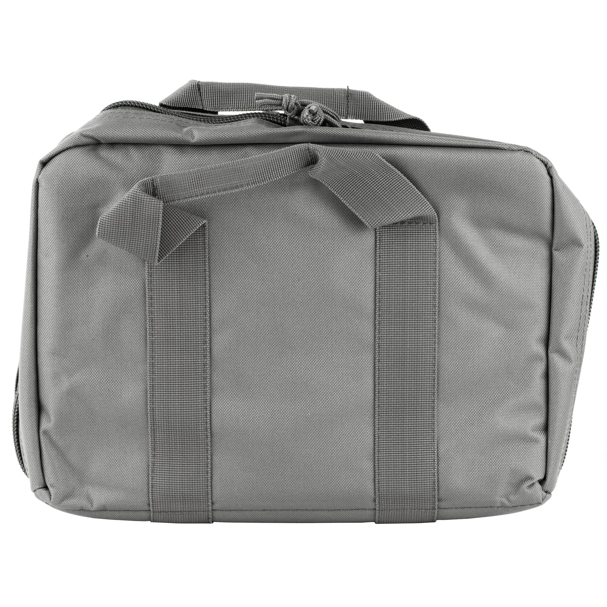 Glock AP60301 Double Pistol Case Dual Padded Compartments, 5 Internal Mag Holders, 3 Zippered Compartments, Carry Handle, Gray, 12.5"x9.5"x4.5"